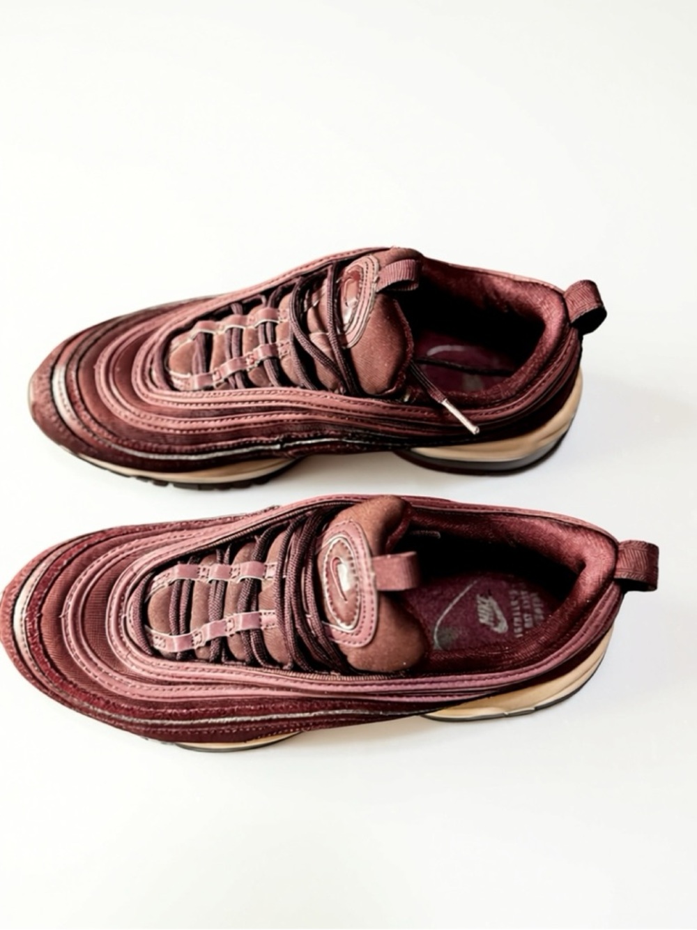 Nike Air Max 97 in Deep Burgundy with Rose Accents - Picture 3 of 5
